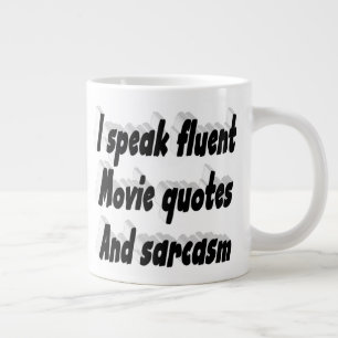 Movie and sarcasm funny quote black typography large coffee mug