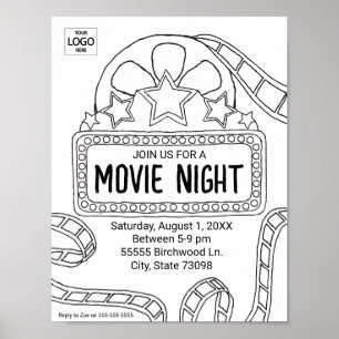 Movie Art Invite Colouring Art Worksheet Activity Poster