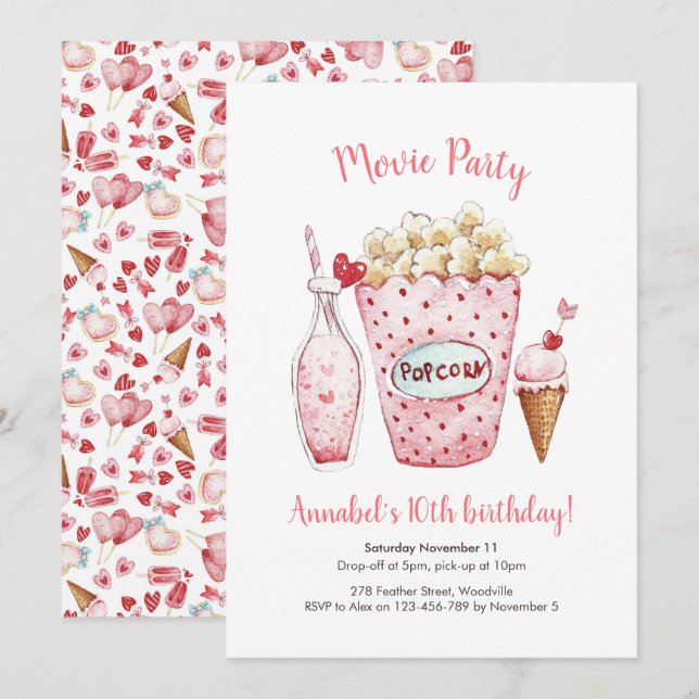 Movie Birthday Invitation (Front/Back)