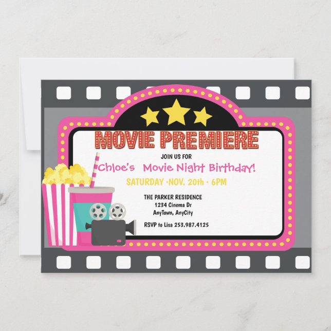 Movie Birthday Invitation (Front)