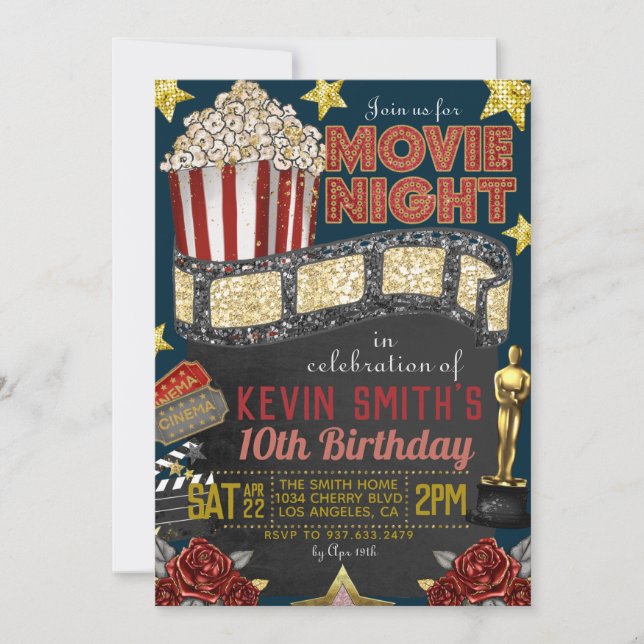 Movie Birthday Invitation (Front)