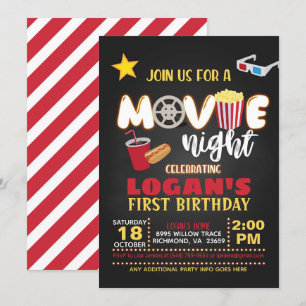 Movie Birthday Invitation - Red