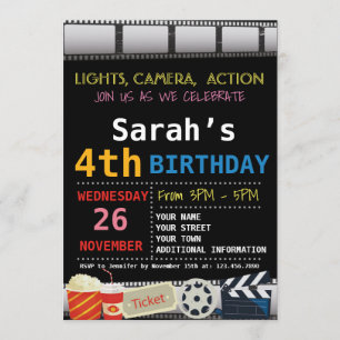 MOVIE BIRTHDAY PARTY INVITATION