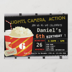 MOVIE BIRTHDAY PARTY INVITATION