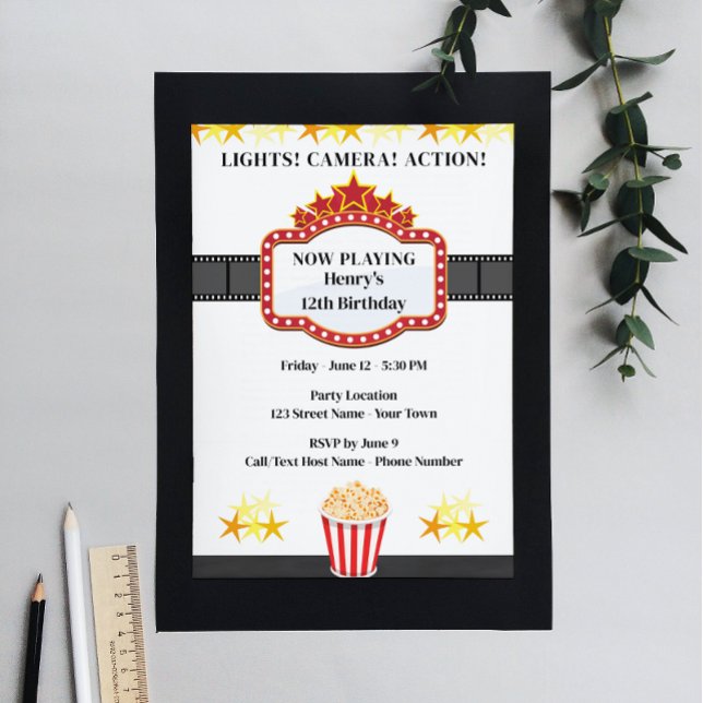 Movie Birthday Party Invitation (Creator Uploaded)