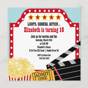 Movie Birthday Party Invitation