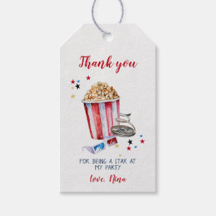 Movie Birthday Thank you Tags, Movie Favour Tags,  Gift Tags