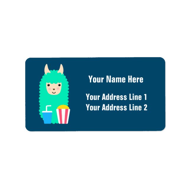 Movie Buff Llama Emoji Label (Front)