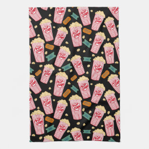 Movie Buffs Popcorn and Film Night Tea Towel