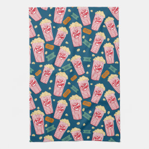 Movie Buffs Popcorn and Film Night Tea Towel