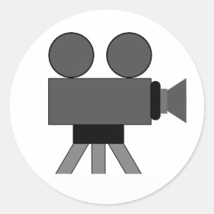 Movie Camera Classic Round Sticker