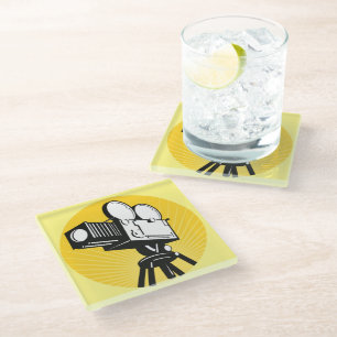 Movie Camera Glass Coaster