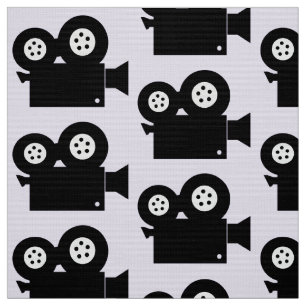 MOVIE CAMERA PATTERN DESIGN FOR FILM BUFFS FABRIC