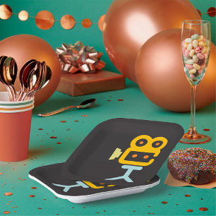 Movie Camera Symbol Paper Plate