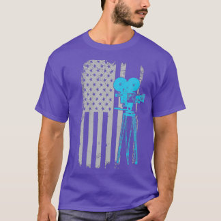 Movie Cinema Camera Vintage Film Lover American T-Shirt