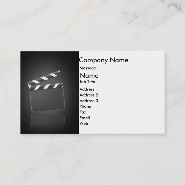 Movie Clapper Business Card (Front)