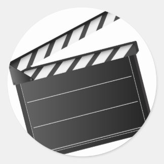 Movie Clapper Classic Round Sticker