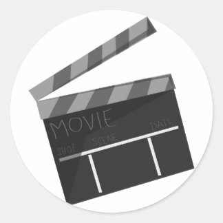 Movie Clapper Classic Round Sticker