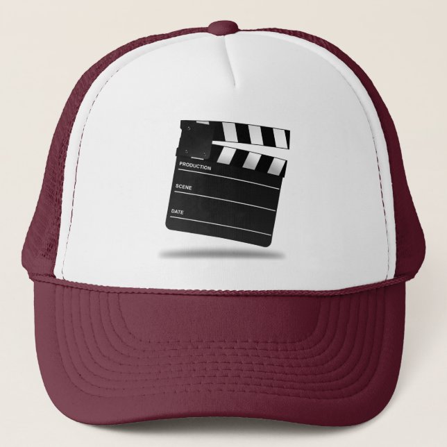 MOVIE CLAPPERBOARD DESIGN FOR FILM BUFFS TRUCKER HAT (Front)