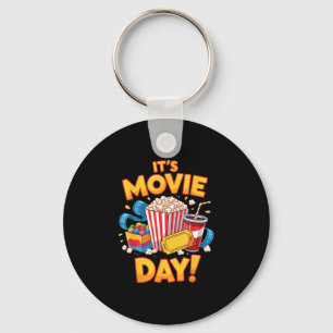 Movie day film movie food night snack popcorn key ring