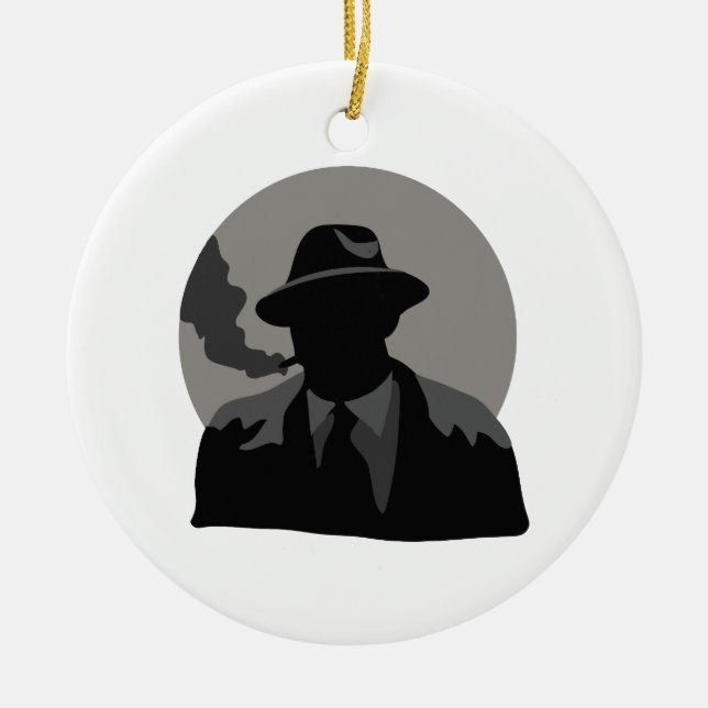 Movie Detective Ceramic Tree Decoration (Front)