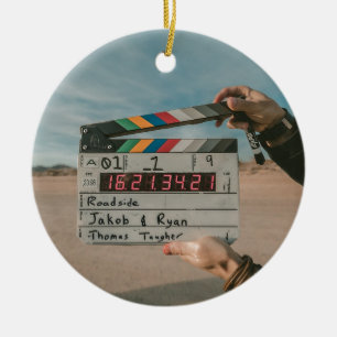 Movie Director Clap Film Cinema Camera Ceramic Tree Decoration