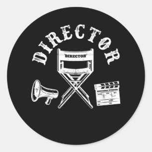 Movie Director Filmmaker Director Chair Classic Round Sticker