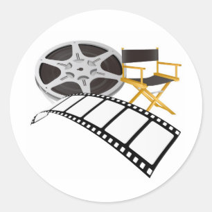 movie equipments classic round sticker