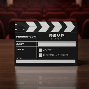 Movie Film Clap Board RSVP Card