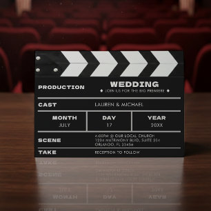 Movie Film Clap Board Wedding Invitation
