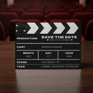 Movie Film Clap Board Wedding Save The Date