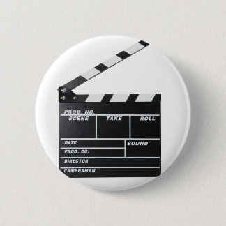 movie film clapperboard 6 cm round badge