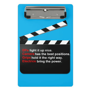 Movie Film Crew CLAP for the DIRECTOR he's BOSS Mini Clipboard