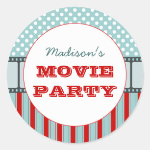 Movie Film Personalised Party Sticker