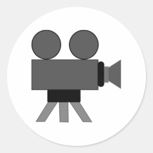 Movie Film Projector Classic Round Sticker