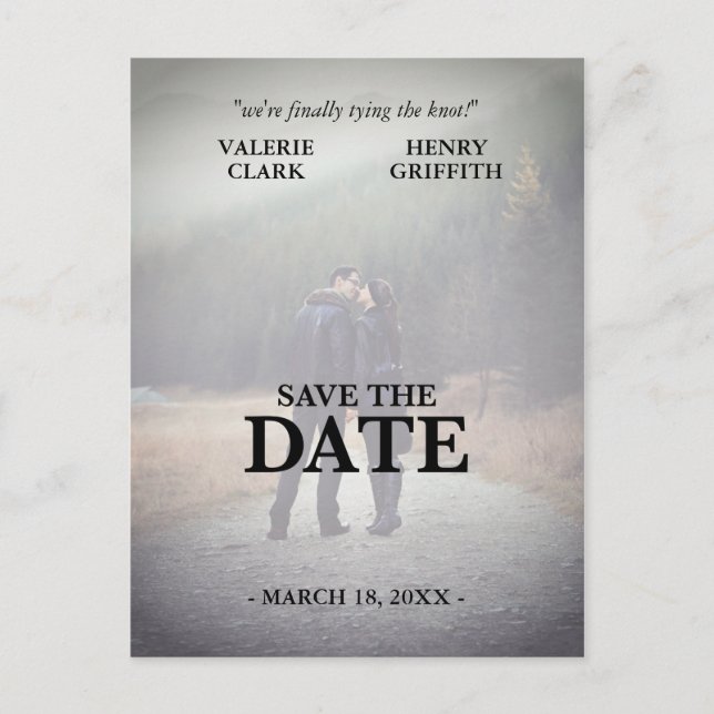 Movie Film Save The Date Photo Announcement Postcard (Front)