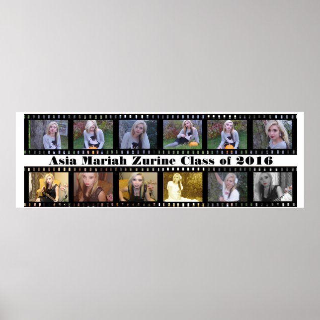 Movie Film Strip Old Photography Negative Poster (Front)