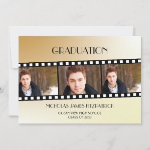 Movie Film Strip Photo Graduation Announcement