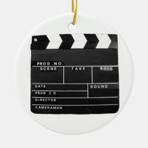 movie film video makers Clapper board design Ceramic Tree Decoration