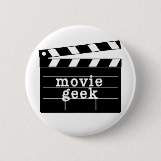 Movie Geek with Clapboard 6 Cm Round Badge