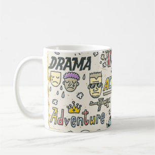 Movie Genres: TV Shows Doodle Set Coffee Mug