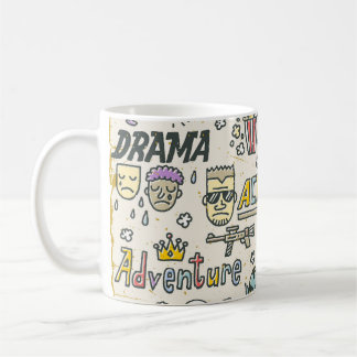 Movie Genres: TV Shows Doodle Set Coffee Mug