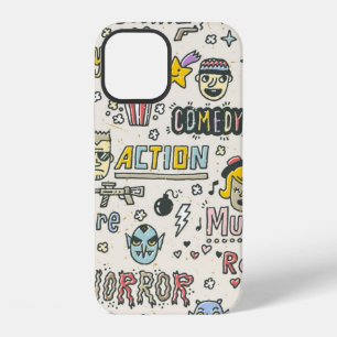 Movie Genres. TV Shows, Series Funny Doodle vintag iPhone 12 Case