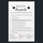 Movie Love Quotes shower game flyer<br><div class="desc">Enjoy your bridal shower with these simple and cute games. Check out our collection for more bridal shower games in the same style. Please note that these games are not editable.</div>