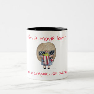 Movie Lover, Not A Cinephile Two-Tone Coffee Mug