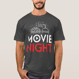 Movie Lover Popcorn Cinema Movie Night  T-Shirt