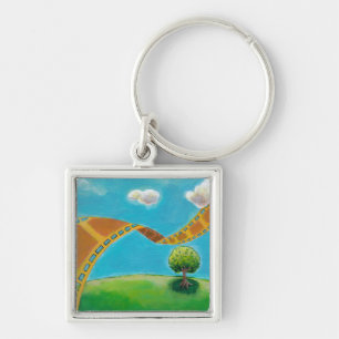 Movie lovers fun unique art film strip landscapes key ring
