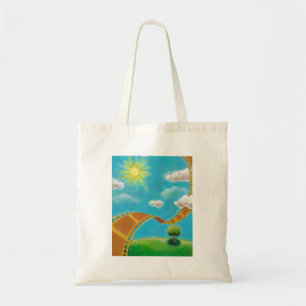 Movie lovers fun unique art film strip landscapes tote bag