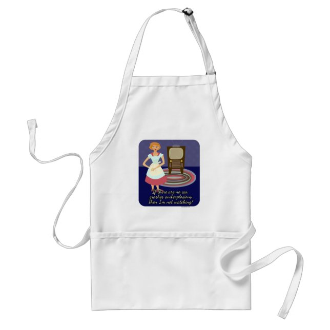 Movie Loving Cartoon Housewife Character Slogan Standard Apron (Front)