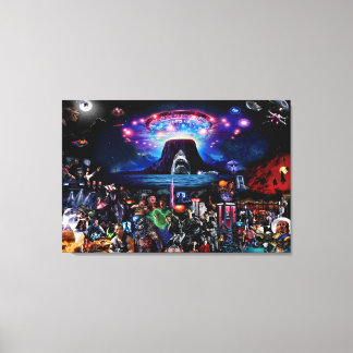 Movie memorabilia montage wall art canvas